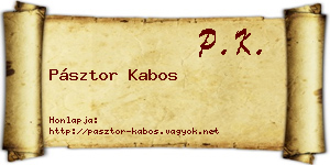 Pásztor Kabos névjegykártya