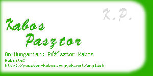 kabos pasztor business card